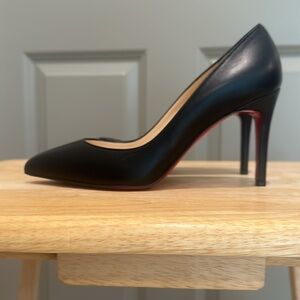 Christian Louboutin Apostrophy Pointy Toe Leather Pump